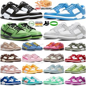 Panda Low Triple Rosa Lows Brown Running Shoes Homens Mulheres Branco Preto Cinza Nevoeiro Universidade Azul Vermelho Lobo Cinza Sanddrift Fuchsia Treinadores Flat Designer Sneakers GAI