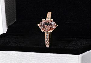 Moda jóias 2020 925 prata esterlina rosa espumante coroa solitaire anel de cristal para amantes femininos/casamento/anel comemorativo7539089