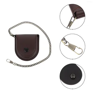 Titta på lådor Case Watches Retro Style Pouch Chain Design Container Pu Vintage Bag Storage Holder