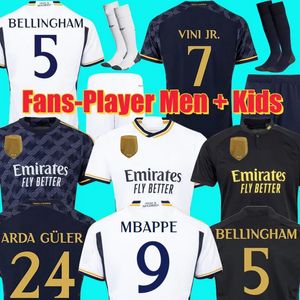 MBAPPE 3XL 4XL Bellingham Jr Soccer Jerseys 23 24フットボールシャツRodrygo Camavinga Real Madrids 2023 2024 Arda Guler Home Fans Playerバージョン3番目の子供キット