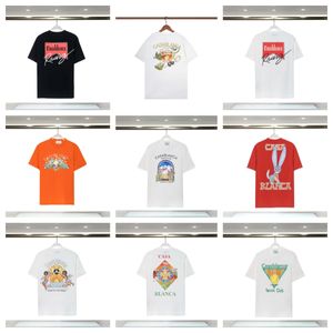 2024 Mens 디자이너 티셔츠 스웨트 셔츠 여성 고급 Tshirts Top Casablanc 셔츠 패션 여름 패턴 클래식 통기 셔츠 남자 디자이너 땀