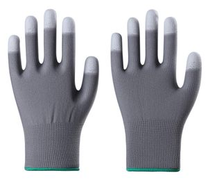 Gloves labor protection wearresistant plush thickened winter Pu dipped plastic finger coated nylon antiskid labor thin r6242940