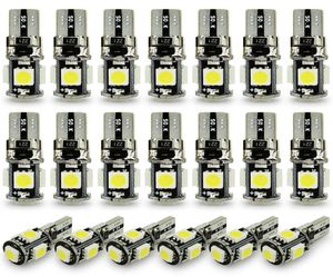 100st T10 Light CanBus 5SMD 5050 SMD Felbil BULB W5W 194 LED -lampa Auto Bakvit Blue Yellow Red Color Can Bus3610325