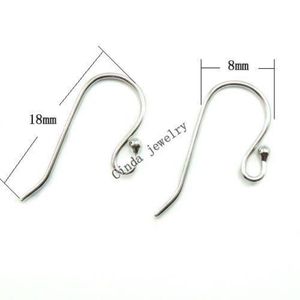 10pairs Lot 925 Sterling Silver Earring Hooks Hitta för DIY Craft Fashion Jewelry Gift 18mm W045228T