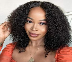 Brasiliana Vergine V Upart 4b 4c Clip Ins Capelli ricci 2x4quot Ushape Glueless per donna nera Afro crespo ricci U parte parrucca umana Hai5173617