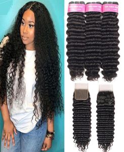 Beaudiva Hair Deep Wave Bundles With Closure Curly Brazilian deep wave bundles with closure Brazilian Human Hair Weave Bundles58002146961