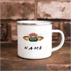 Tassen Individuell bedruckte, emaillierte Tasse, Geschenk, personalisierter Namenstext, Kaffeetasse, Drop-Lieferung, Haus, Garten, Küche, Esszimmer, Bar, Trinkgeschirr, Dh5Gk