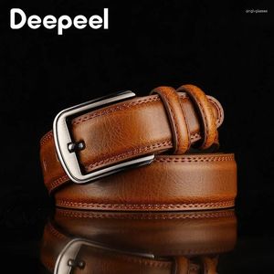 ベルト1PC DEEPEEL 3.7 110-130cmメンズ2番目のカウスキンレザーデザイナー大人用ウエストバンドクラフト