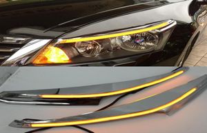 1 par för Honda Accord 2011 2012 2013 2014 Bilstrålkastare Eyebrow Decoration Gul Turn Signal Drl LED DAYTIME RUNN LIGHT6226837