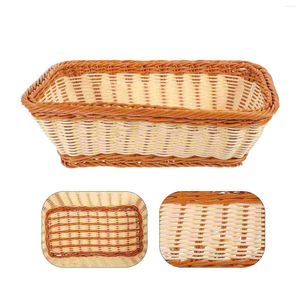 Zestawy naczyń obiadowych Rattan Chlead Basket Storage Imitation Party Fruit Pvc uchwyt na przekąskę tacowaną tacę