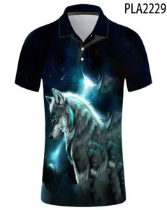Men039s Polos 2022 Animal Wolf Ropa de hombre moda swobodna krótkie rękawy lato 3D printowane men koszule streetwear cool homme5082763