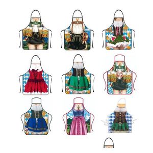 Schürzen Oktoberfest-Schürze, weibliches Dirndl-Kostüm-Outfit, deutsches Partykleid, Neuheit für Küche, Kochen, Grillen, Backen, Drop-Lieferung nach Hause G Dhqir