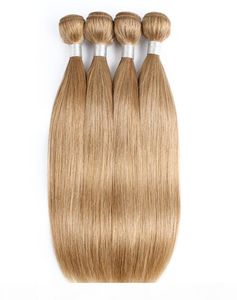 27 miodowe blond ludzkie włosy splot Brazylijskie dziewicze proste włosy 3 4 wiązki 1624 cala Remy Human Hair Extensy1338651