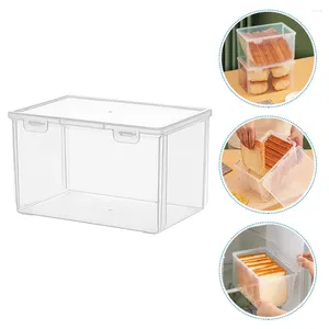 Tallrikar hushållens färskställning -gradera transparent plast toast bröd lagringslåda container kylskåp limpa behållare