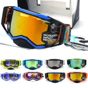 Conjunto de óculos esportivos para motocicleta, motocross, lente dupla, esqui, marca famosa