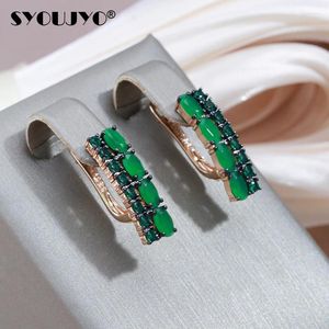 Brincos pendurados syoujyo opala verde zircônia natural inglês para mulheres 585 cor ouro rosa joias de casamento chapeamento preto vintage