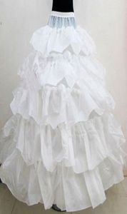 New s 4 Hoops Bridal Petticoats For Ball Gown Wedding Dress Cascading Ruffles Fabric Underskirt White Wedding Accessories 4232482