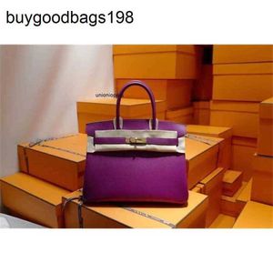 Designers Handbags Bags Ari Pure Manual Oney Wax Tread and Sewing 30 Leather As Anemone Purple Gold Buckle Portable Womens