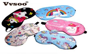 Vvsoo Cute Unicorn Sleeping Eye Mask Cartoon Blindfold Eye Soft Cover For Girl Kid Teen Traveling Sleep Eyeshade Party Gift37936497079199