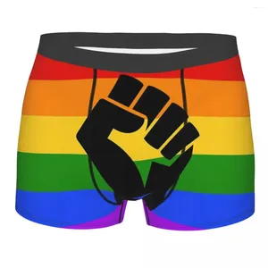 Cuecas BLM Pride Rainbow Breathbale Calcinhas Masculinas Ventiladas Shorts Boxer Briefs