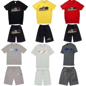 Trapstar футболка спортивная одежда дизайнерские костюмы Short Sets Men Mens Sweet -Suit Шит Ширты Трековые костюмы. Треволочные костюмы. Пуловые экипаж экипаж.