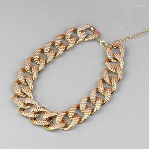 Dog Apparel Gold Plated Chain Collar Cuban Link Fashion Light Puppy Necklace For Cats Dogs Pet Metal Look Jewelry Accessories S M L