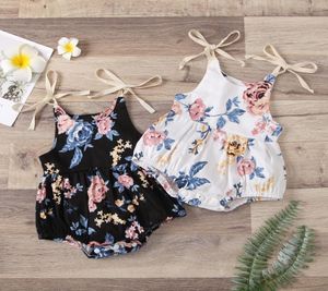 Retailwhole Newborn Baby Floral Triangle Halter Romper Jumpsuits Jumpsuit onepiece onesies Rompers 3 Colors4925656