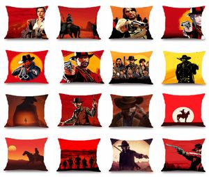 Beliebtes Spiel Red Dead Redemption 2 Musterdruck Baumwolle Leinen Polyester Dekokissenbezüge Auto Kissenbezug Sofa Home Decor Pillo7492019