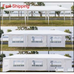 ビニールタープ10x30ft 8サイド2ドア屋外キャノピーパーティーウェディングテントホワイト3x9mガゼボパビリオンとSpi qyleol bdesports248w