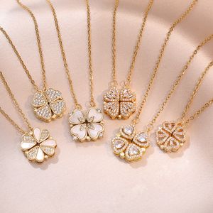 Fashion Four-leaf Clover Diamond Temperament Small Love Women Necklace nice