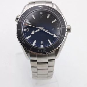 Promotio Quality Men 's Watch Factory Master ETA8500 자동 기계식 블랙 세라믹 다이얼 손목 Watch2557