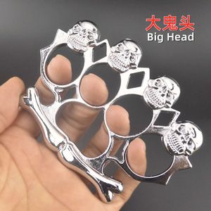 Finger Tiger Skeleton Large Set Ring fyra fingrar förtjockade Big Ghost Head Hand Fist Buckle Legal Lifesaving Armband 991575 S