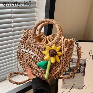 Umhängetaschen VC Womens Fasion Weave Bags Cute Sunflower Beac Soulder Bag Women Tote Straw Geldbörsen und Taschen Umhängetaschen für WomenH24220