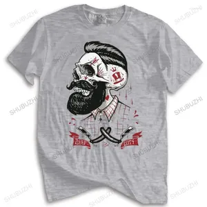 Magliette da uomo Camicia da uomo di marca Maglietta estiva in cotone Macchina da barbiere Barbieri Tattoo Beard Drop