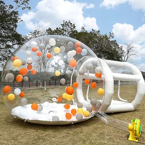 free ship to door outdoor activities 3.5m diameter+1.5m tunnel clear bubble house wedding party inflatable globe camping tent