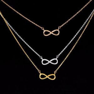 Necklaces Wholesale 10piece Stylish Infinity Sign Pendants Collares Jewelry Charm Women Girl Gifts Dainty Stainless Steel Chain Choker Bff
