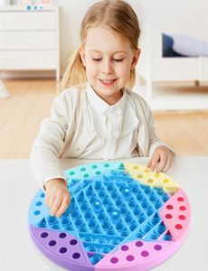 Färgglada dekomprimering Toys Bubble Checkers Board Stress Reliever Toy Autism Special Behov Sensory Gifts for Kids Party Game2755490