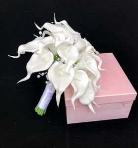 Beyaz Calla zambak Gelin Buket İpek Çiçekler Düğün Buketleri Doğal dokunuş İnciler Nedime Çiçek Mariage Ramo de Novia3582757
