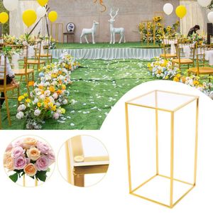 Vazolar Metal Çiçek Stand Vaza Rafı Düğün Zemin Partisi Balon Ekran Çerçeve Sütun Altın