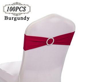 100 krzesełek Sashes Spandex Wedding Bows Złote Krzesło Sash Bands Lycra Strectch Cover Band z diamentowym pierścieniem na imprezę 6515598