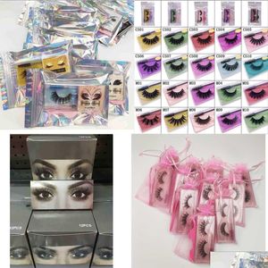 False Eyelashes Eyelash Extensions Handmade Fake Lashes Voluminous For Eye Makeup Cosmetics Natural Long Mink Wholesale Vendor 25Mm 3 Dhqdn