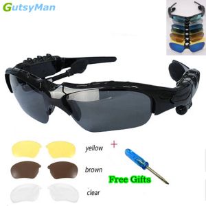 Słuchawki Gutsyman Sport stereo bezprzewodowy Bluetooth 4.1 Zestaw słuchawkowy Telefon okulary przeciwsłoneczne/MP3 Riding Eyes Kieliszki z kolorową soczewką słoneczną