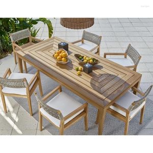 Camp Furniture Dining Table Sets Outdoor Living Teak Wood 6 Of Seater-Asher