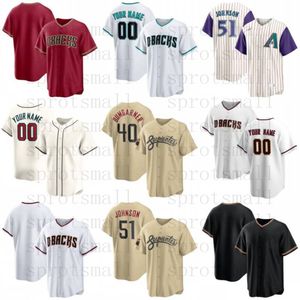 Custom Men Youth Randy Johnson Baseball Jersey Diamondbacks Madison Bumgarner Luis Gonzalez Christian Walker Carson Kelly Nick Ahmed Seth Beer Herrera Pederson