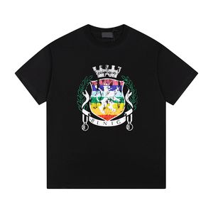 Paris estilo leão coroa crachá vintage impressão t designer camiseta primavera verão casual moda skate homens mulheres tshirt 24ss 0220