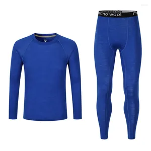 Men's Thermal Underwear Merino Wool Base Layer Set Men Top And Bottoms Soft Midweight 200G Warm