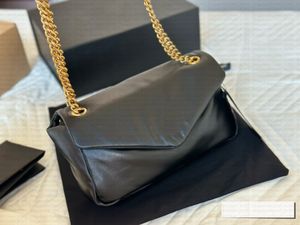 Bolsa loulou de couro genuíno da moda para mulheres grande capacidade fivela de metal bolsa de ombro único bolsa de nuvem de luxo