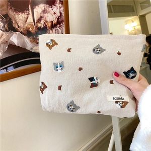 Storage Bags Cartoon Puppy Travel Cosmetic Bag Portable Makeup Purses Women Large Capacity Zipper Make Up Organizer Clutc