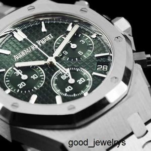 Zegarek AP Diamond WIST WATK Funkcjonalny zegarek na rękę 26240st 50. rocznica zielona płyta Three Oczy Chronograph Automatyczne mechaniczne męskie Zestaw zegarków 41 mm