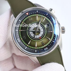 JL 410257J Green Mens Watches Luxury Watches 9015 أوتوماتيكي 904L من الفولاذ المقاوم للصدأ من الفولاذ المقاوم المقاوم للصدأ المصمم على Wristwatch Rubber Rubber 3 Colors